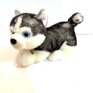 Miyoni Aurora Siberian Husky Puppy Dog Soft Plush Stuffed Animal 9" Blue Eyes